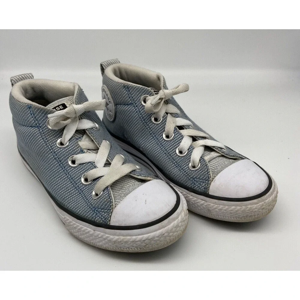 Converse Chuck‎ Taylor Youth Sz 1 All Star High Top Sneakers Unisex Gray/White